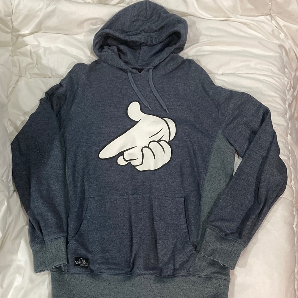 Crooks & Castles Stick Up Gun Mickey Hands  Hoodie Size Large